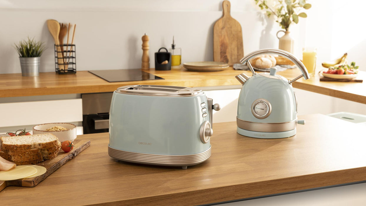 Prăjitor de pâine Cecotec Vintage 800 Light Blue, 850 W, 2 felii, albastru