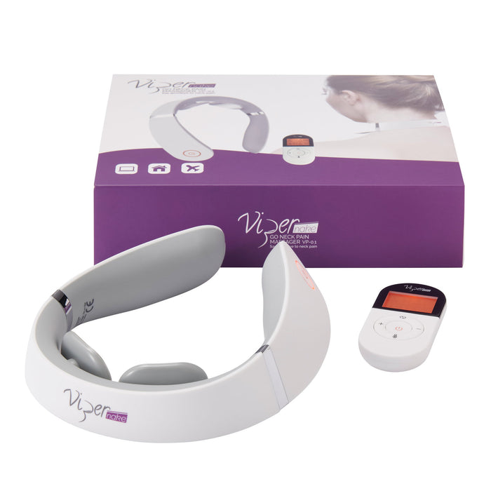 Masajer pentru gât ViperPharm Vipernake Go Neck Pain, fără fir, design ergonomic, alb