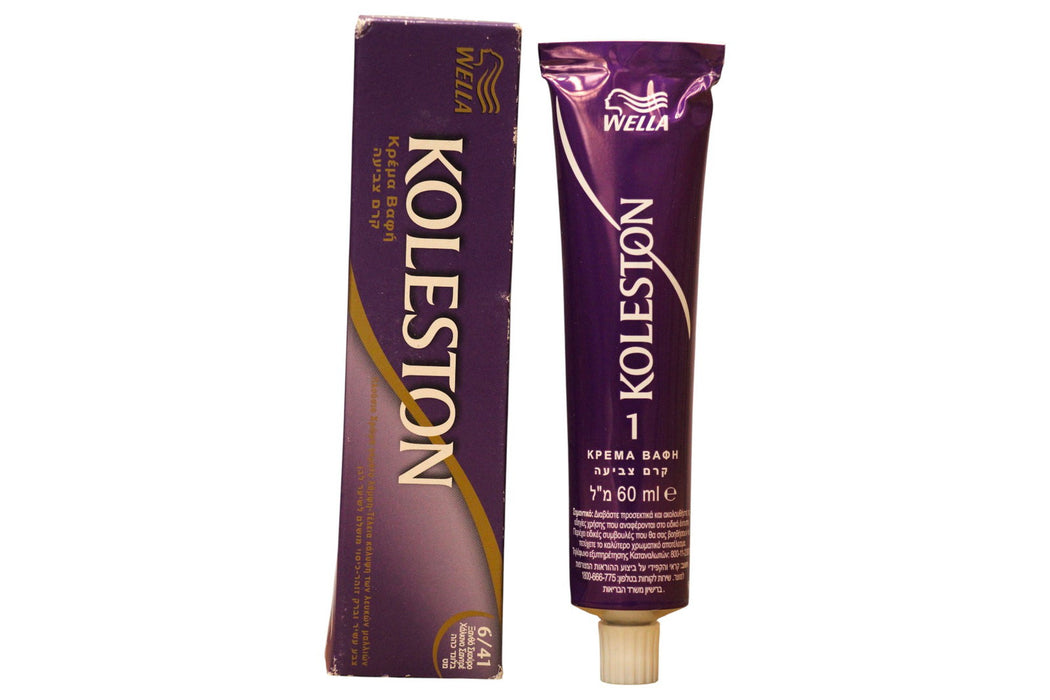Vopsea permanentă de păr Wella Professionals Koleston Perfect Me+, nuanța 6/41 Dark Blonde/Red Ash, 60 ml, tester
