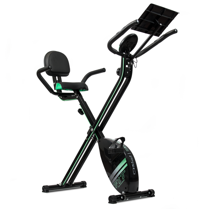 Bicicletă fitness pliabilă Cecotec X-BIKE PRO, 8 niveluri de rezistență, volantă de 2,5 kg, sarcină maximă 100 kg