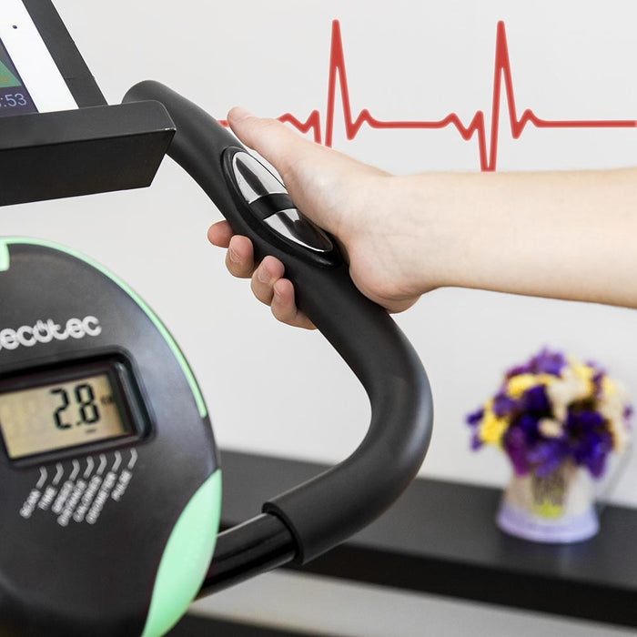 Bicicletă fitness pliabilă Cecotec X-BIKE PRO, 8 niveluri de rezistență, volantă de 2,5 kg, sarcină maximă 100 kg