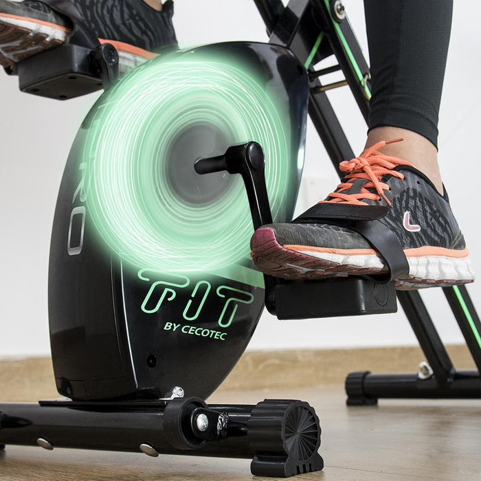 Bicicletă fitness pliabilă Cecotec X-BIKE PRO, 8 niveluri de rezistență, volantă de 2,5 kg, sarcină maximă 100 kg