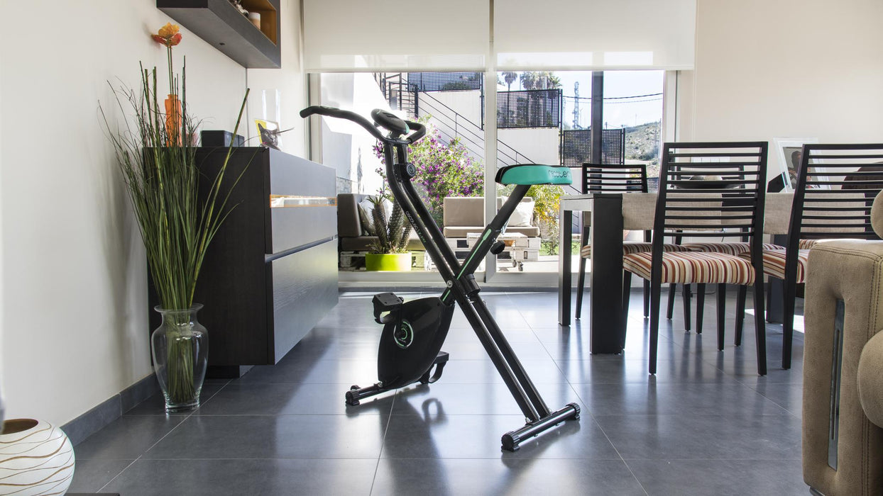 Bicicletă fitness pliabilă Cecotec X-Bike, 8 niveluri de rezistență, volantă 2,5 kg, 41 × 38 × 115 cm