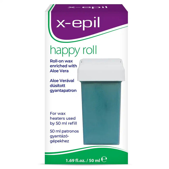Ceară depilatoare roll-on X-Epil Happy Roll, cu Aloe Vera, finisaj mătăsos, 50 ml