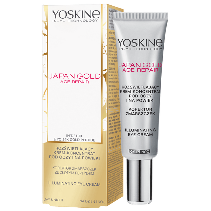 Cremă pentru ochi Yoskine Japan Gold Age Repair, iluminatoare, corector de riduri, de zi și de noapte, 15 ml