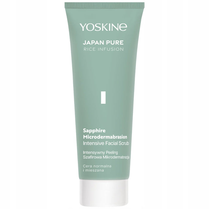 Scrub de față Yoskine Japan Pure Sapphire Microdermabrasion, exfoliant cu safir, pentru ten normal și mixt, 75 ml