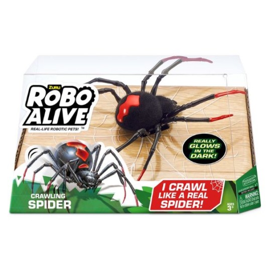 Jucărie interactivă Zuru Robo Alive, păianjen robot, târâtor, luminează în întuneric, 3+ ani