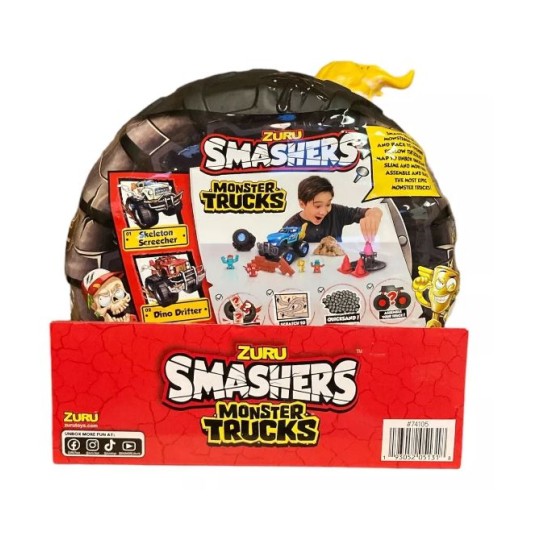 Set de joacă Zuru Smashers Monster Trucks, mașinuță surpriză, 26 de piese